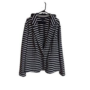 Lane Bryant Striped Blazer Womens Size 22/24 Navy & White Cotton/Spandex